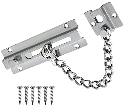 Verrou de Porte de sécurité antivol Chaîne serrure de porte lourde chaîne de porte antivo ，pour Porte intérieure Sécurité À La Maison Cadenas à clé