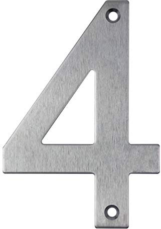Número de casa, de acero inoxidable para atornillar, número de puerta de diseño (4)