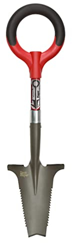 Venteo - Mini-Digger - ROOTSLAYER™ - Rouge - Adulte - Idéal pour Les activités Outdoor - Tête en V - Acier Carbone affutée