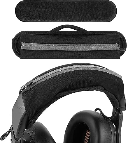 Geekria Set med stor krok och ögla för pannband och dyna, ersättningsdel (passar pannband för hörlurar 3,5–4,5 cm), kompatibel med AKG, JBL, rakhyvel, Sennheiser, sköldpaddsstrand (velour)