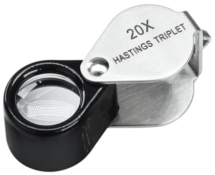 Hasting Vika undan Mini Design 20x Förstoring Smycken Lupp Optisk Glas Triplett Lins Rostfri Stål Kropp Förstoringsglas Fickstorlek for Hobbyists, Watch Enthusiasts