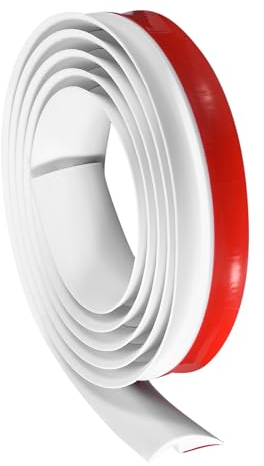 QUARKZMAN Striscia di Transizione Pavimento 3.3piedi Autoadesiva per Tappeti, Profilo di Finitura per Transizione Pavimento in Pvc da 1 Metro per Altezza Inferiore a 5mm, Bianco