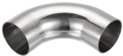 PATIKIL 90 Degree Mandrel Bend Elbow, 2 1/4 Inch OD Steel Exhaust Elbow Exhaust Piping Connector 304 Stainless for Exhaust Pipe Stair Handrail HVAC