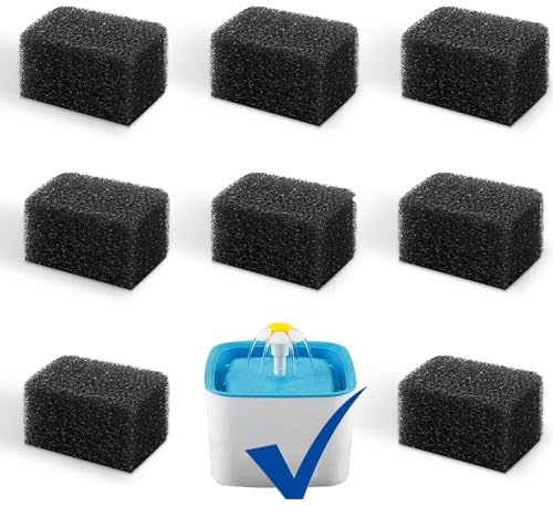 Cat Water Fountain Filters, Pack of 8 Cat Fountain Sponge Filter Pre-Filter Sponges for 84oz/2.5L Automatic Cat Fountain
