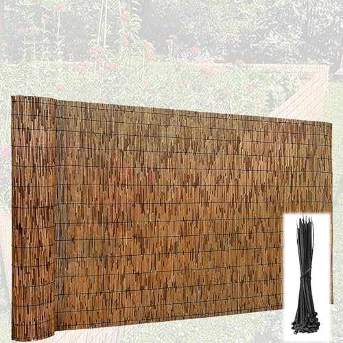 ZHENCHAO Rotolo di Recinzione per Esterni, per Cortile, Patio, 4,7x13 Piedi, Tenda schermante Naturale per la Privacy del Balcone, Pannello di Recinzione in bambù per la Decorazione del Gia