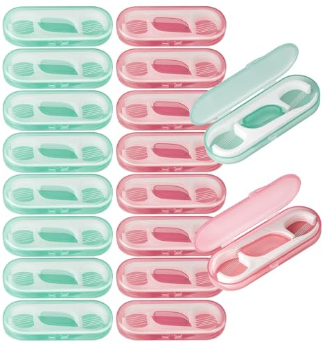 Travel Floss,160 PCS Portable Flossers Dental Picks,16 Pack Individually Cases with Flossing Pick,Floss Sticks for Adults Teeth Cleaning, Sealed Storage Ideal for Family, Hotel, Trip
