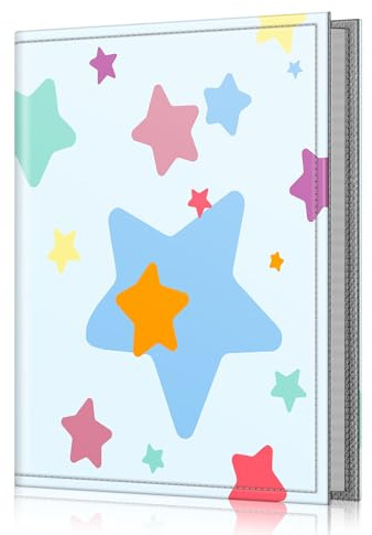 FINTIE Álbum de fotos de 4 x 6 pulgadas, 52 bolsillos, pequeña capacidad, cubierta de cuero vegano premium, álbumes portátiles para bodas, niños y niñas, estrellas coloridas