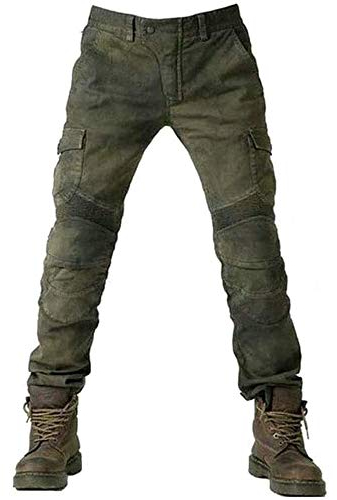 Alpha Rider Motorradhose Herren Jeans Textil Motorrad Hose mit Protektoren, Sportliche Motorrad Hose mit Oberschenkeltaschen Armee Grün S