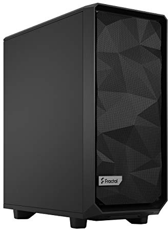 Fractal Design Meshify 2 Compact (Black Solid) Gaming Case, ATX, Angular Mesh Front, 3 Fans, Detachable Front Filter, USB-C