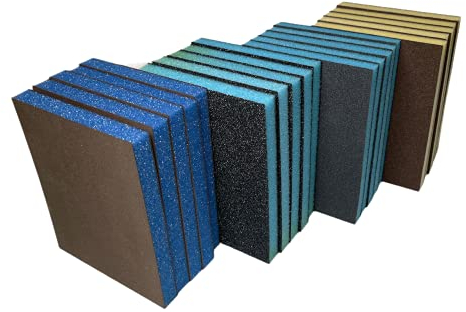 Silk Flower Warehouse Blocchi di spugna abrasiva (confezione da 20) – vari blocchi di carta vetrata grana grossa per legno – tamponi abrasivi flessibili in spugna bagnata e asciutta – Confezione di carta abrasiva per pareti, lucidatura, pulizia