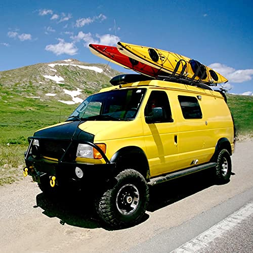 RELAX4LIFE 4 Pezzi Portapacchi Kayak, Supporto Porta Kayak a Forma di J, Kayak Carrier Universale con 4 Cinghie Incluse per Canoa/Barca/Surf