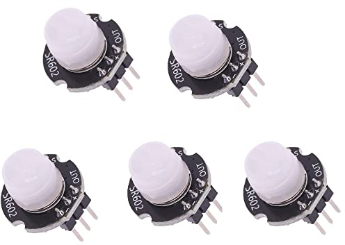 DollaTek 5Pcs MINI Motion Sensor Detector Module SR602 Pyroelectric Infrared PIR kit sensory switch for Arduino Diy With lens