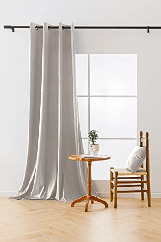 Cotton Market Velours Gardinen 250x140 cm - Vorhänge für Fenster und Balkontür - Vorhang für das Haus mit Ösen - Vorhang Blickdicht - Gardinen Stange Curtains - Verdunkelungsvorhang - Weiß