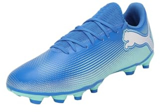 PUMA Chaussures de Football Future 7 Play FG/AG, Hyperlink Blue Mint White, 45 EU
