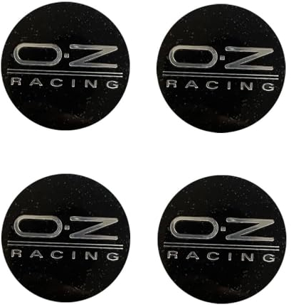 REDAEL 4 Stück Auto Nabendeckel für O.Z oz 45MM, Staubdicht Wasserdicht Anti Rost Mit Logo Radnabenabdeckung Radmittelkappen Nabenkappen Auto Zubehör,A Black