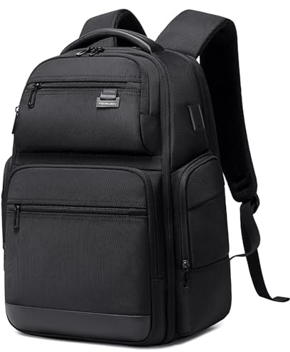 FENRUIEN Erweiterbarer Business Rucksack Herren Wasserdicht 17 Zoll Laptop Rucksack mit USB-Anschluss, Anti-Diebstahl Reiserucksack Handgepäck Tagesrucksack für Arbeit Geschäftsreise College Wandern