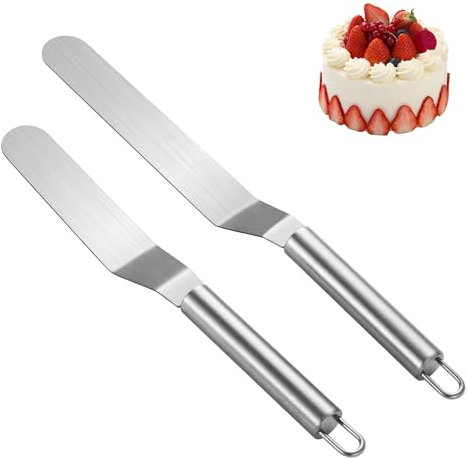 2 Stück Winkelpalette, Winkelpalette Torte, Edelstahl Streichpalette Winkelpalette Klein, Professionellen Palette Backen für Dekorieren von Kuchen Gebäck und Backen