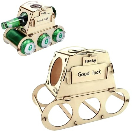 CHIHOLEN Porte-bouteilles en bois - En forme de réservoir - En bois - Bricolage - Cadeau d'anniversaire pour homme