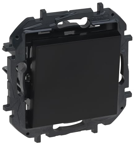 LEGRAND Interruptor o conmutador componible 10AX para instalación empotrada, Gama Niloé Step, Color Antracita, 398222B