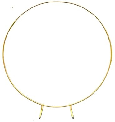 TRRYUIP Arco ballonger med metallbågstruktur för bröllop, cirkulär ballonghållare, festdekoration, bakgrundsbåge för födelsedagar, (guld, 1,8 m (70,8 tum)