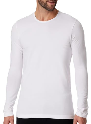 Schiesser Maglietta Intima da Uomo in Cotone Organico a Maniche Lunghe - 95/5, Bianco, M