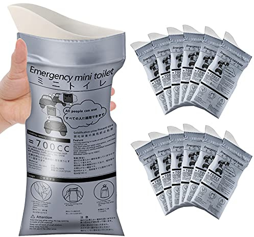 Moodooy Disposable Emergency Urinal Bag, 12 Pack Portable Camping Pee Bags, Travel Pee Bags, Traffic Jam Emergency Portable Urine Bag, Vomit Bags, for Men Women Kids Patient