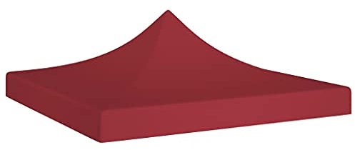 vidaXL Toit de Tente de Réception Toile de Toit de Chapiteau Remplacement de Toit de Tente Escamotable Pavillon de Jardin 3x3 m Bordeaux 270 g/m²