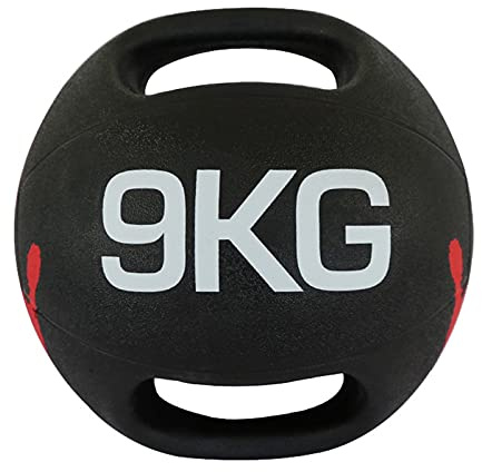 Medicine Ball Double Handle Fitness Ball, Male And Female Core Strength Training Aerobics Rubber Ball, 3kg/4kg/5kg/6kg/7kg/8kg/9kg/10kg (Size : 9kg/19.8lbs)