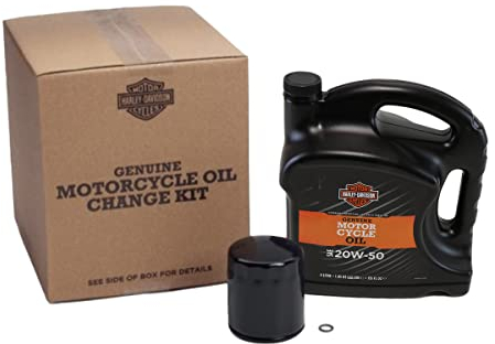 HARLEY-DAVIDSON oder Liqui Moly Motorrad Ölwechsel Set Premium 5 Ölfilter + Motor-Öl SAE 20W-50 (4 L) + O-Ring Dichtung, Schwarz