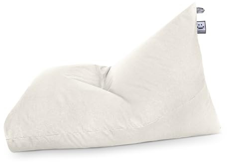 Happers Pouf Pyramide XL Naylim Mat Écru pour Extérieur avec Rembourrage Inclus