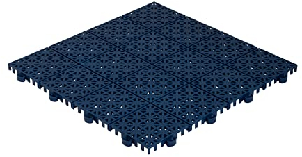 HESTRA Kunststofffliesen Universa 02020 | Balkonfliese Stecksystem Innen- und Außenbereich | Bodenplatten wasserdurchlässig, wetterfest, pflegeleicht | 11 Fliesen à 30 x 30 cm (Blau)