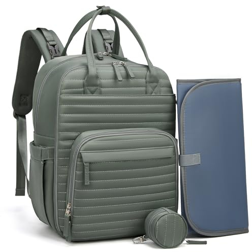 Sea choice Wickeltaschen Windelrucksack Unisex mit Isolierten Taschen Wickelrucksack mit Wickelauflage für Mama und Papa Stilvoller Reiserucksack für die Babypflege