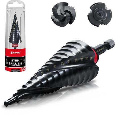 EZARC Broca escalonada Ø4-32mm HSS Cobalt Pro TiAIN broca cónica profesional para metal, acero inoxidable, aluminio, madera, plástico, broca cónica de 15 escalones