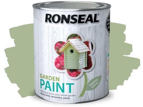 ARUUJ - Garden Paint, Fence Paints, Weather Resistant Outdoor Matt Paints, Water Based Paint For Sheds, Metal, Terracotta, Easy to Apply, Long-Lasting Colour & Protection (Sapling Green, 750ML)