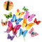 24 mariposas decorativas, alas 3D, decoración con imperdibles, broche de PVC, decoración de primavera para dormitorio, salón, oficina, jardín, mesa (mixto)