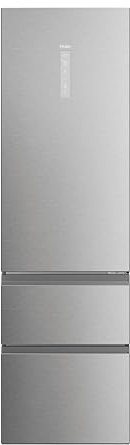 Haier 3D 60 Series 7 Pro HTW7620ANMG - Frigorífico Combi, 414L, Cajones Direct Access, WIFI, Botellero, Motor Inverter, My Zone Pro, Humidity Zone, Total No Frost, 59.5x205cm, Daylight LED, Inox