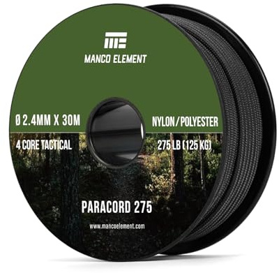 Manco Element Paracord 275 2,4mm x 30m Nylonrep 4 Trådar Snöre