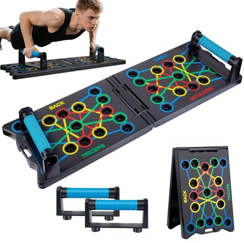 24 in1 Foldable Push Up Board, Home Workout Equipment, Burn Fat Strength Training Equipment Pushup Stands Exercise Board Muscle Board, Home Exercises
