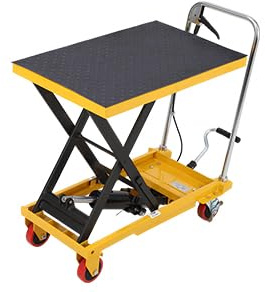 Aptliton Hydraulic Scissor Lift Table Cart, 70cm High Lift Single Scissor Mobile Platform Truck, 500lbs Heavy Duty Workshop Trolley Jack with Foot Pump