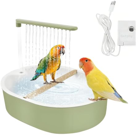 KQWVZ Bird Bath Tub, Bird Shower Bath, Automatic Bird Shower Bath with Adjustable Water Flow, Electric Pet Water Cycle Bath Tub, Large Bird Bath For Cage for Parakeets Budgies Cockatiels Sun Conures