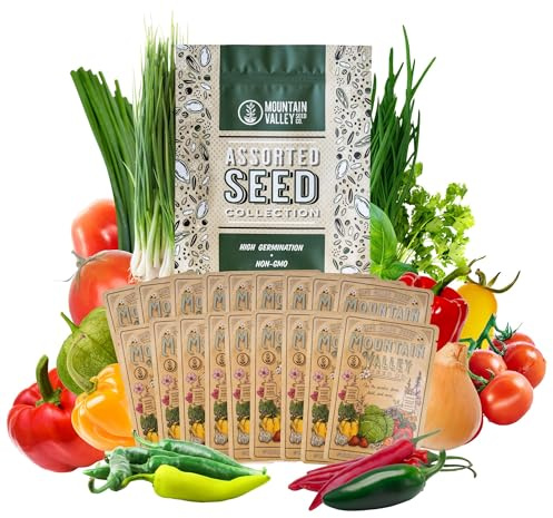 Mexican Seed Salsa Garden Collection | Premium Assortment | Grow Vegetables for Salsa, Hot Sauce, Pico De Gallo | 18 Non-GMO Seed Packets: Jalapeno, Tomato, Cilantro, Onion, Basil, Peppers, & More