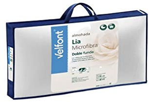 Almohada Lia de Doble Funda y Relleno Microfibra de firmeza Extra Efecto plumón. (90 cm)