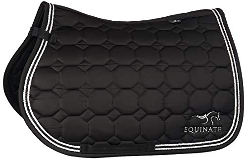 Equinate Madison Pony VS Tapis de selle polyvalent en satin Noir