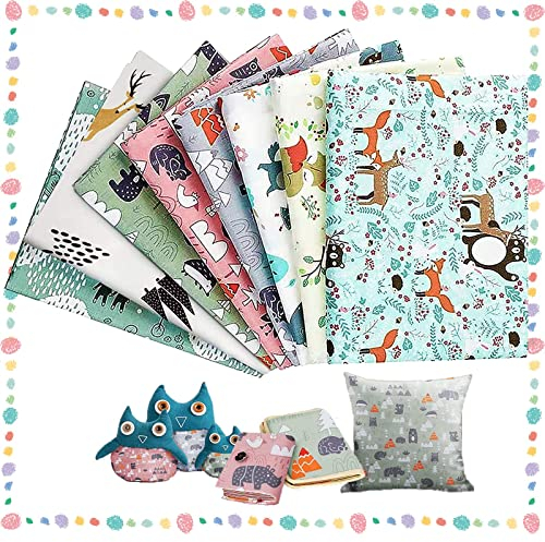 Zeaying 8 Stück Stoffe Zum Nähe, Stoffe Zum Nähen Baumwolle, Patchworkstoff, 50 x 40 cm Patchwork Paket, Stofe Zum Kinder für Craft Sewing Handmade DIY