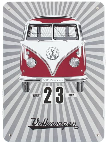 BRISA VW Collection – Volkswagen T1 Bulli Bus – Calendario infinito da appendere (37 x 27 x 0,5 cm | cartone stampato 4C) (Samba Stripes/Colorato)
