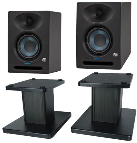 PreSonus Eris Studio 5 Aktive Monitor-Box Lautsprecher 1 Paar + keepdrum Boxenständer