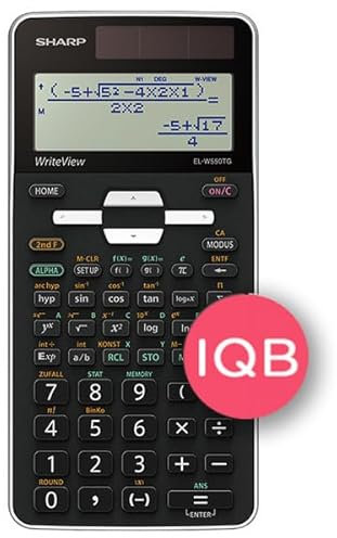 SHARP EL-W550TG Wissenschaftlicher Schulrechner (D.A.L.-Eingabe, Solar, WriteView) Schwarz