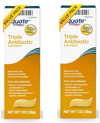 Value Pack of Equate First Aid Triple Ointment, Protection, 1 oz - Equate First Aid Ointment, 24-Hour Wound Care, Pack of 2 + Everyday Easing Aches and Pains Management Guide