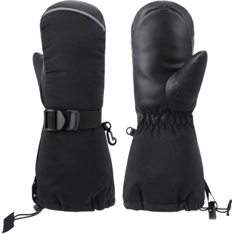 QKURT Guantes de Esquí para Niños, Manopla Cálidos de Invierno, Manopla de Nieve Impermeable Cortaviento Reflectante para Niñas y Niños de 2 a 7 Años en Snowboard, Ciclismo