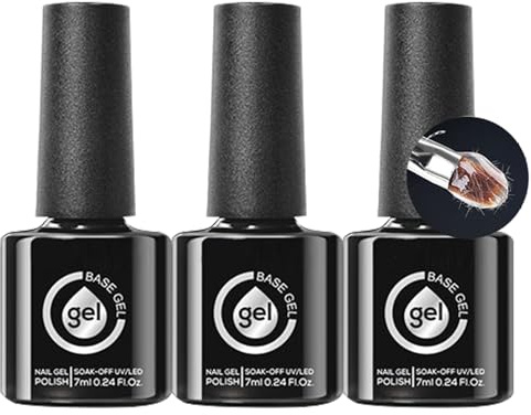 Vernis Gel De Base – Formule De Renforcement Réparatrice, Kit De Durcissement UV LED, Kit De Traitement Des Ongles | Soins Des Ongles Fins Et Faibles, Cassés, Endommagés, Pour La Maison, Les Voyages,